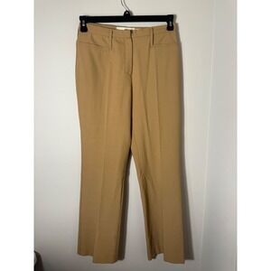 Victor Alfaro Women Tan Wool Blend Pleated Trouser Pants Made in Italy Size 44